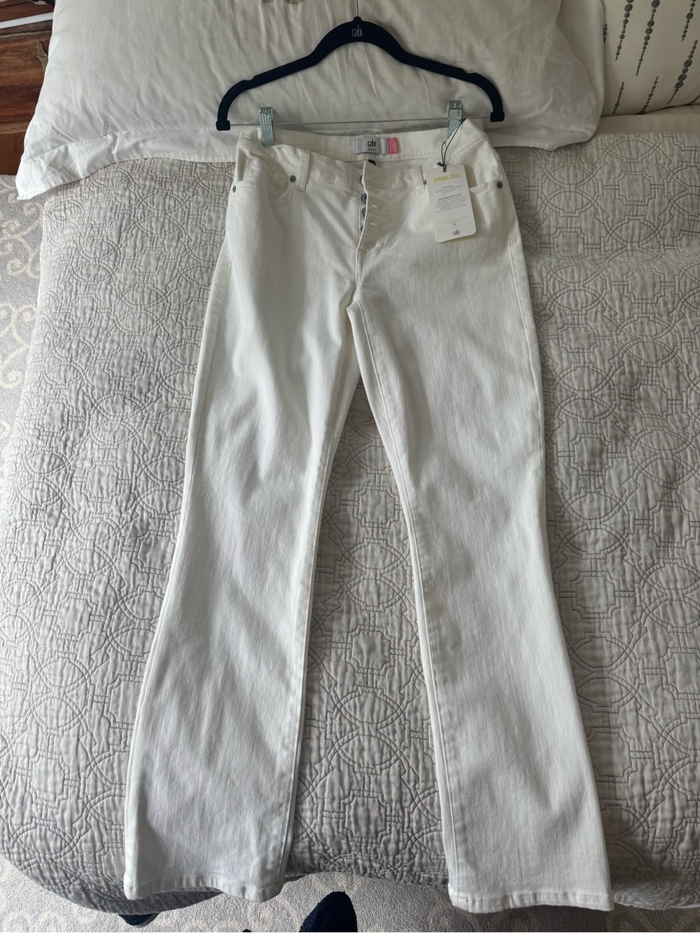 CAbi White Flare Jeans